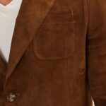 Suede leather jacket, luxury outerwear, soft leather, velvety texture, classic design